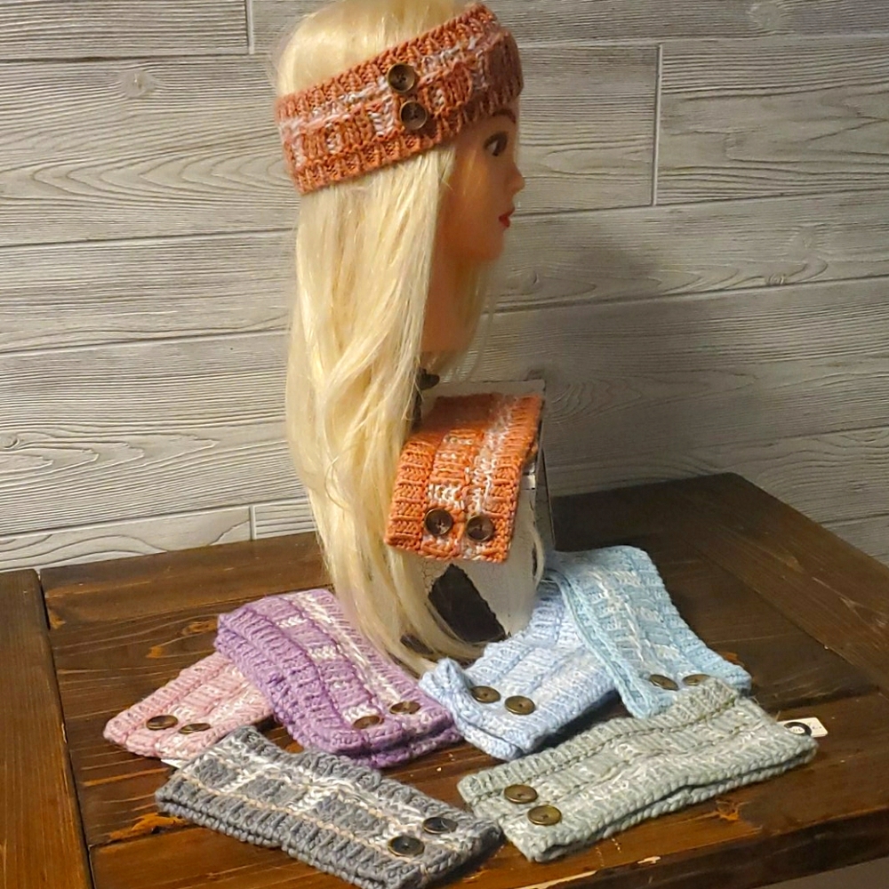 Knit Button Headband